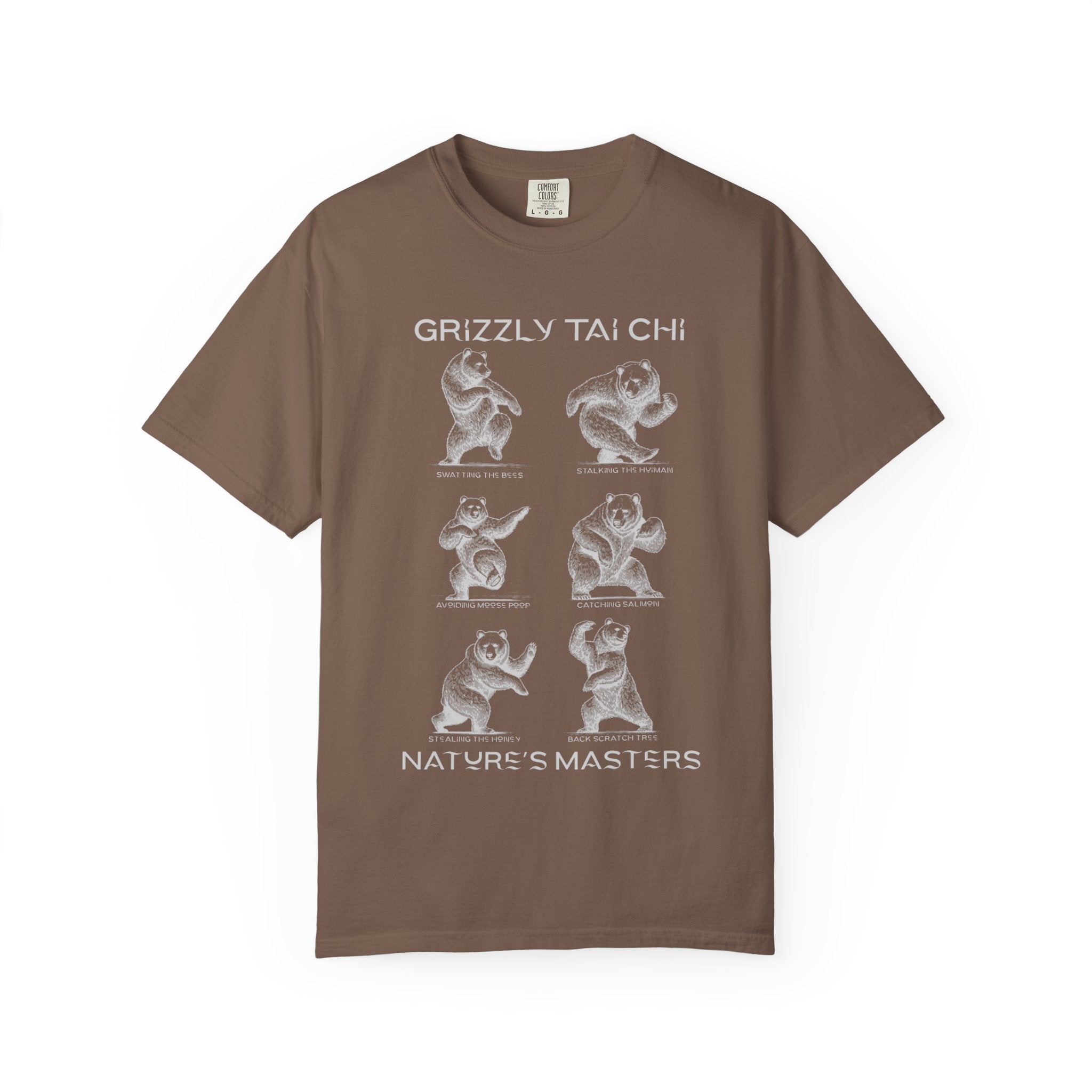 Grizzly Tai Chi Bear T-Shirt — "Nature's Masters" Graphic Tee