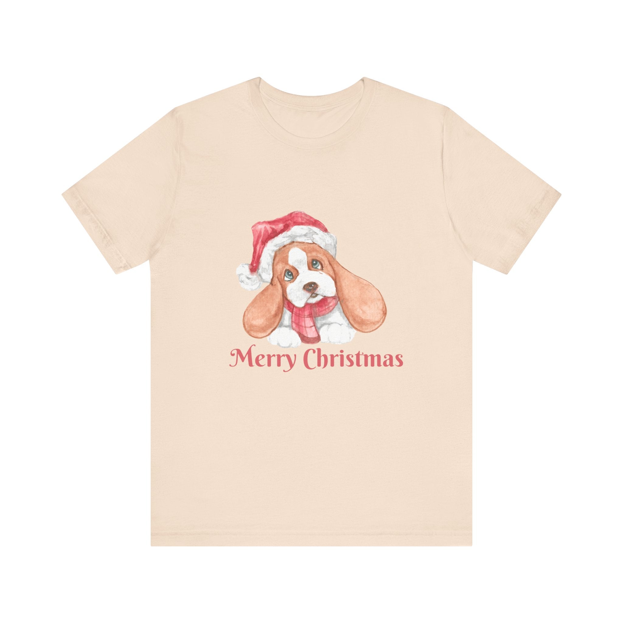 Christmas Puppy T-Shirt — 'Merry Christmas' Cute Dog in Santa Hat