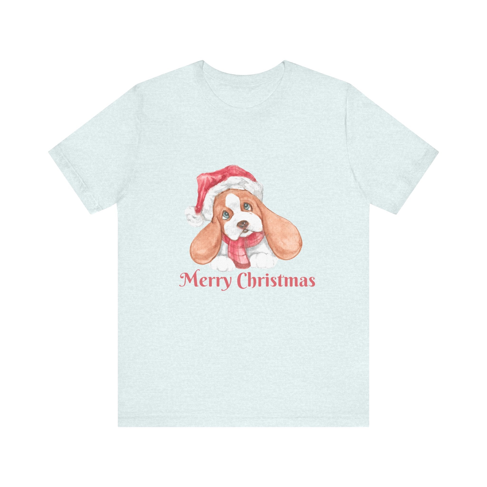 Christmas Puppy T-Shirt — 'Merry Christmas' Cute Dog in Santa Hat