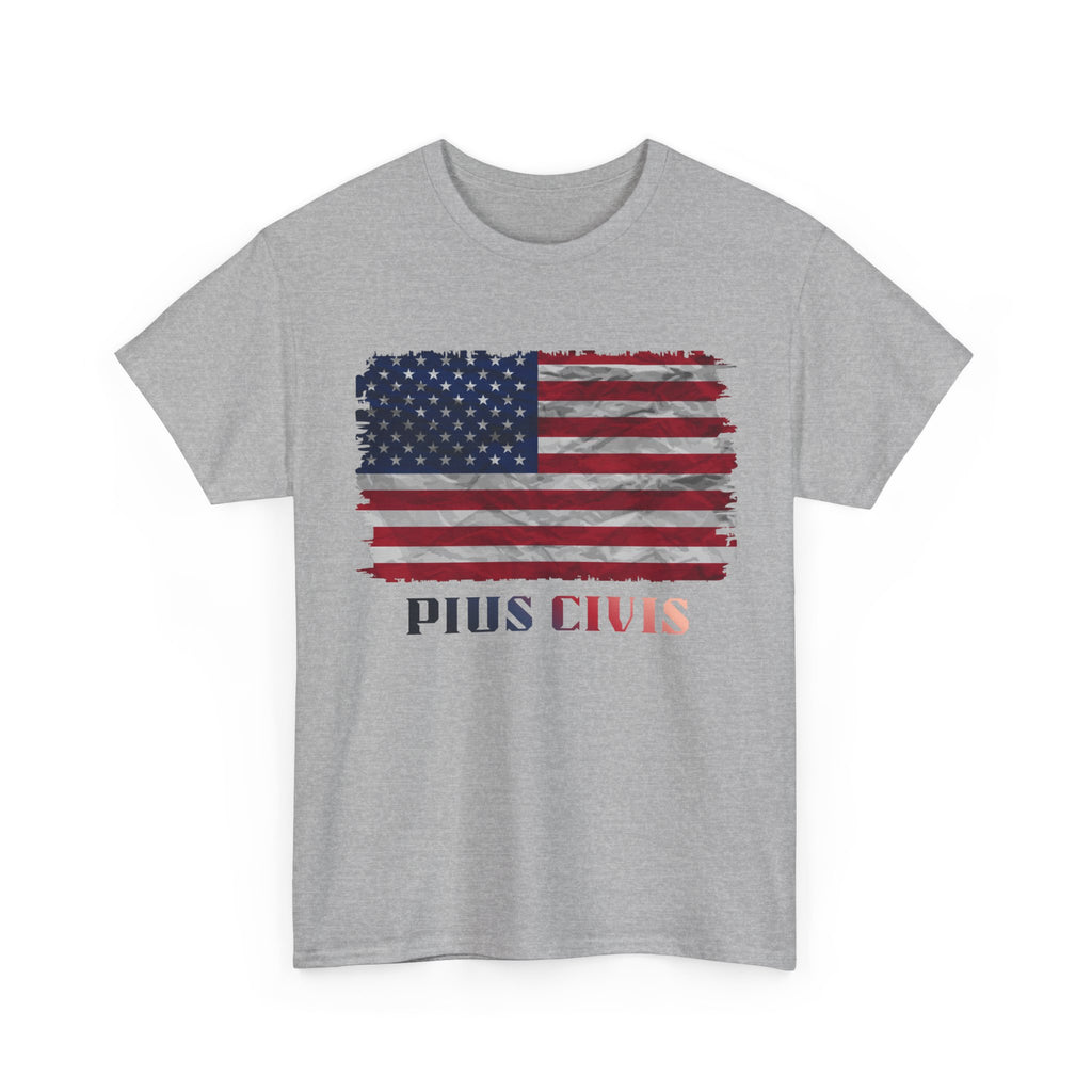 Pius Civis USA Flag - Unisex Heavy Cotton Tee