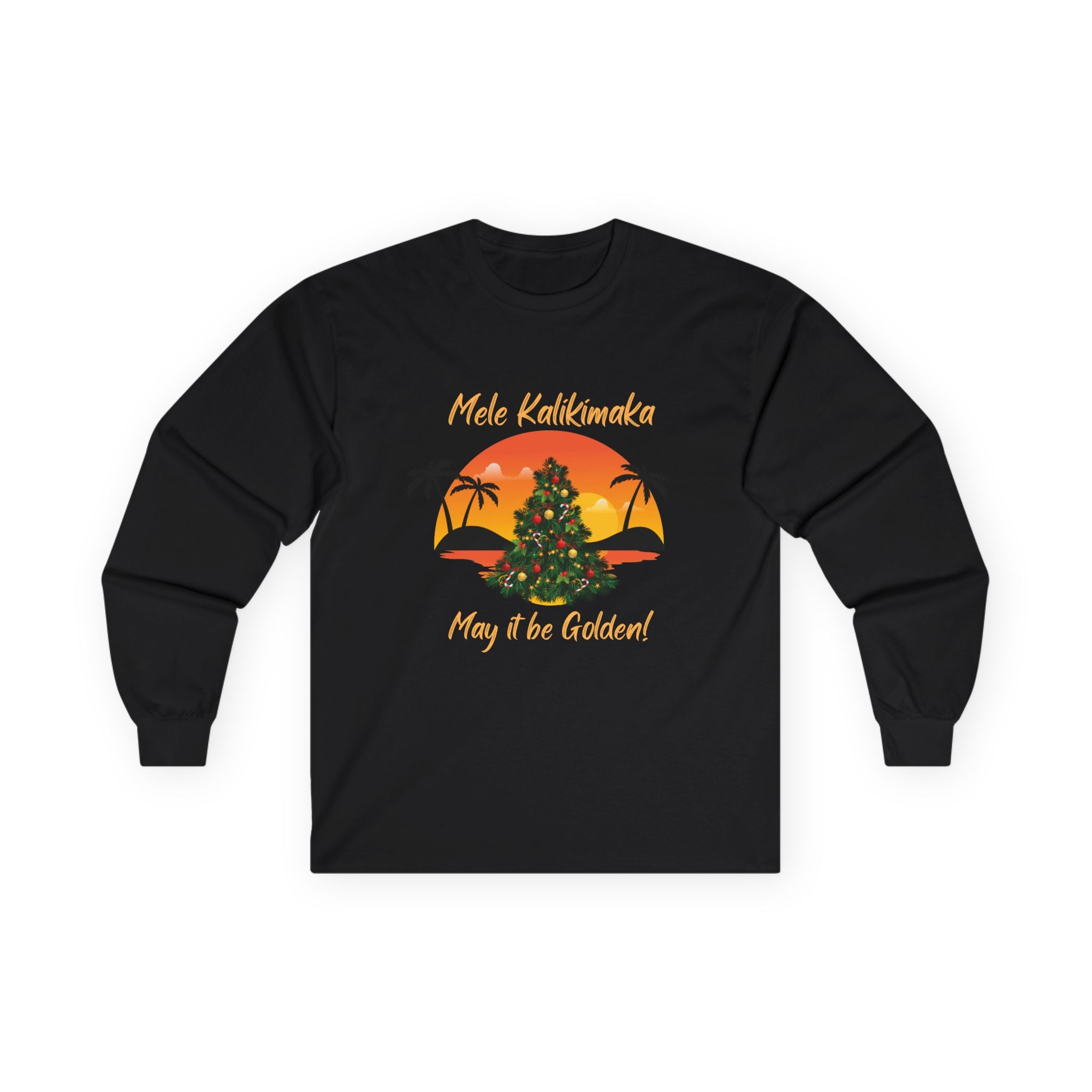 Mele Kalikimaka Sunset Christmas Long Sleeve Tee