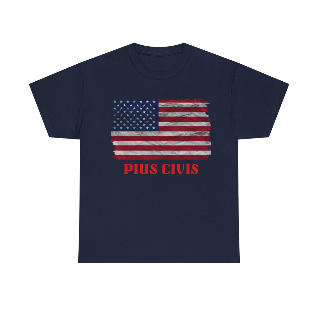 Pius Civis USA Flag - Unisex Heavy Cotton Tee