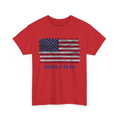 Pius Civis USA Flag - Unisex Heavy Cotton Tee