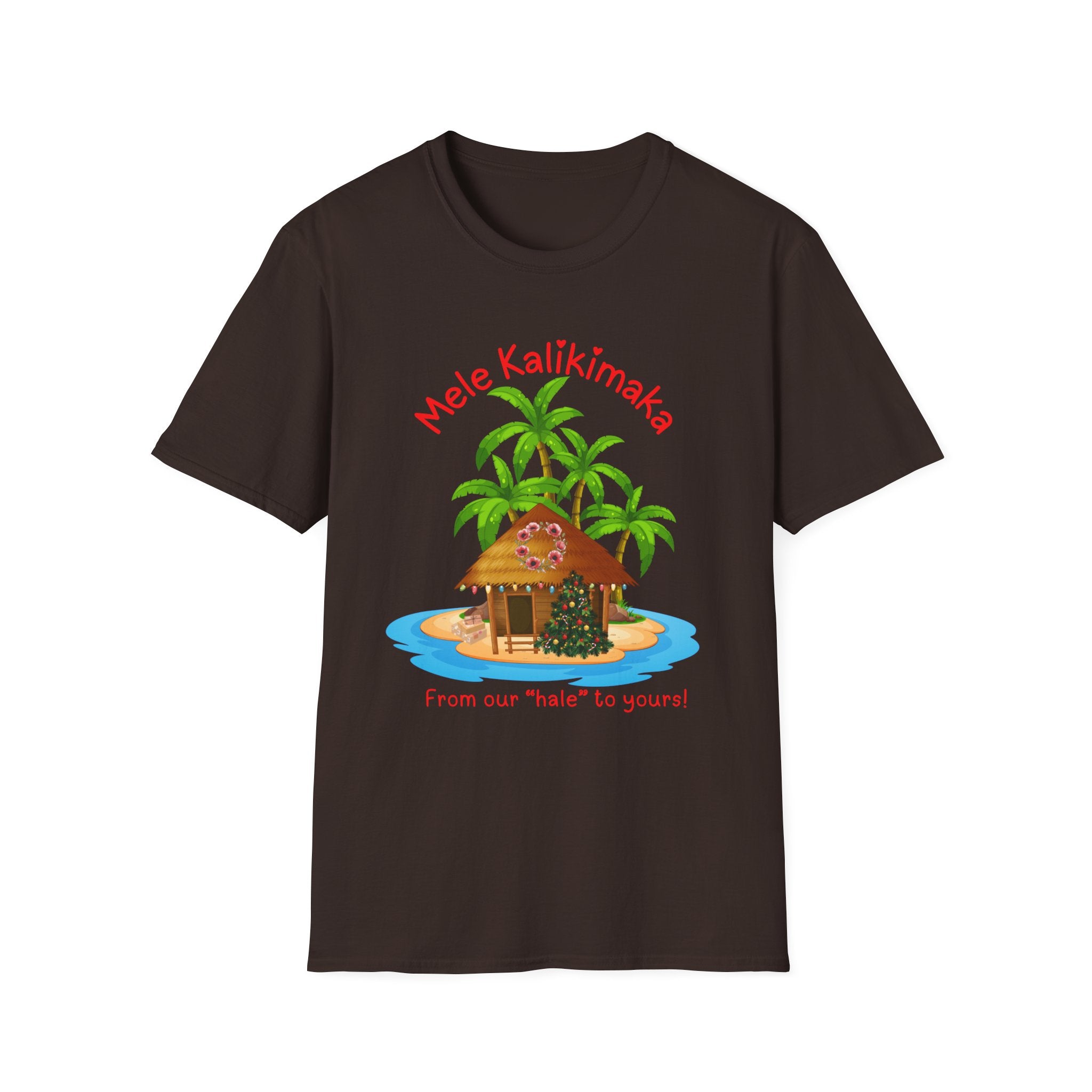 Mele Kalikimaka Island Christmas T-Shirt — Tropical Holiday Cabin Tee