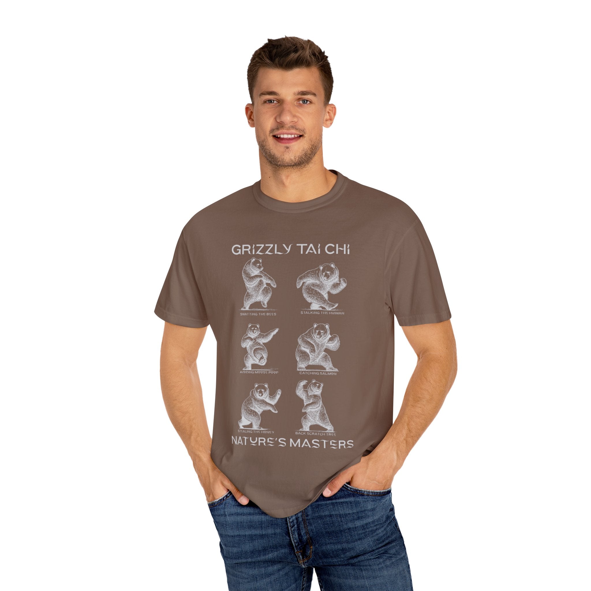 Grizzly Tai Chi Bear T-Shirt — "Nature's Masters" Graphic Tee