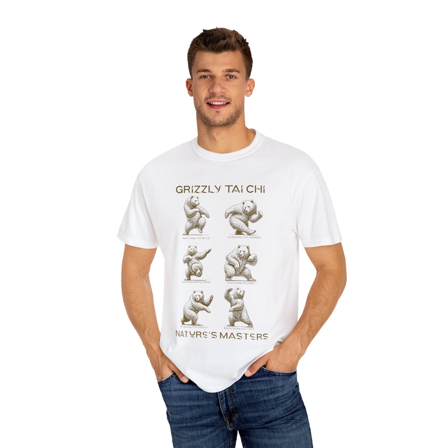 Grizzly Tai Chi Bear T-Shirt — "Nature's Masters" Graphic Tee