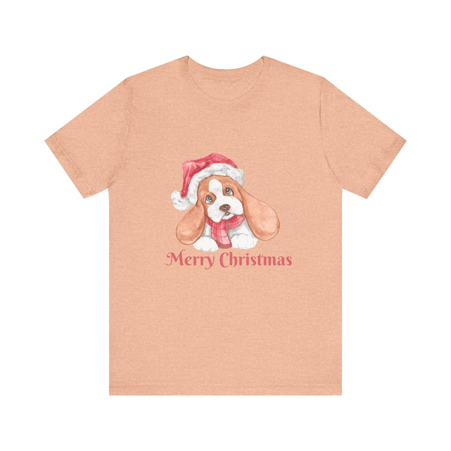 Christmas Puppy T-Shirt — 'Merry Christmas' Cute Dog in Santa Hat