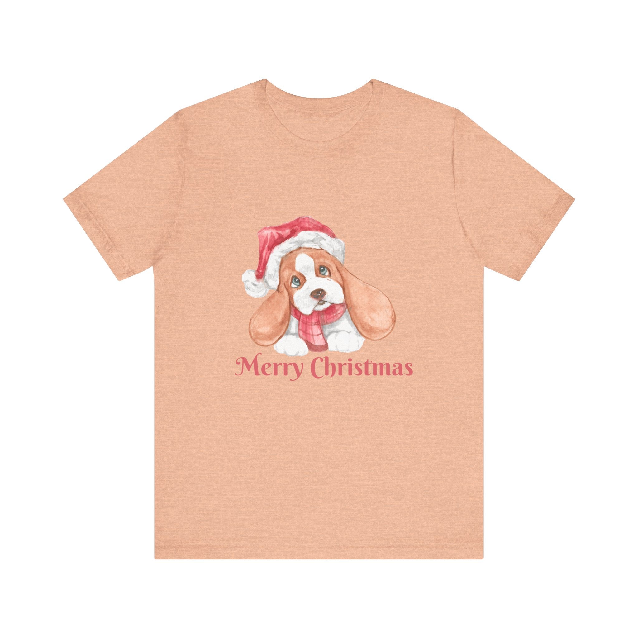 Christmas Puppy T-Shirt — 'Merry Christmas' Cute Dog in Santa Hat