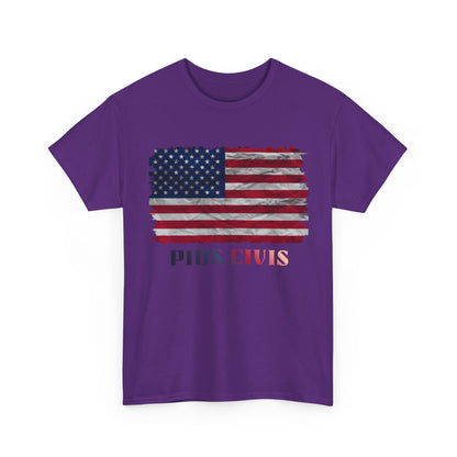 Pius Civis USA Flag - Unisex Heavy Cotton Tee