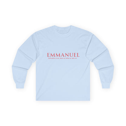 Emmanuel Long Sleeve Tee — Minimal Christian Faith Shirt