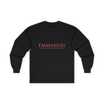 Emmanuel Long Sleeve Tee — Minimal Christian Faith Shirt