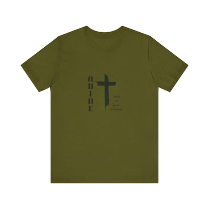 Abide Cross Tee — Christian Faith Graphic T-Shirt