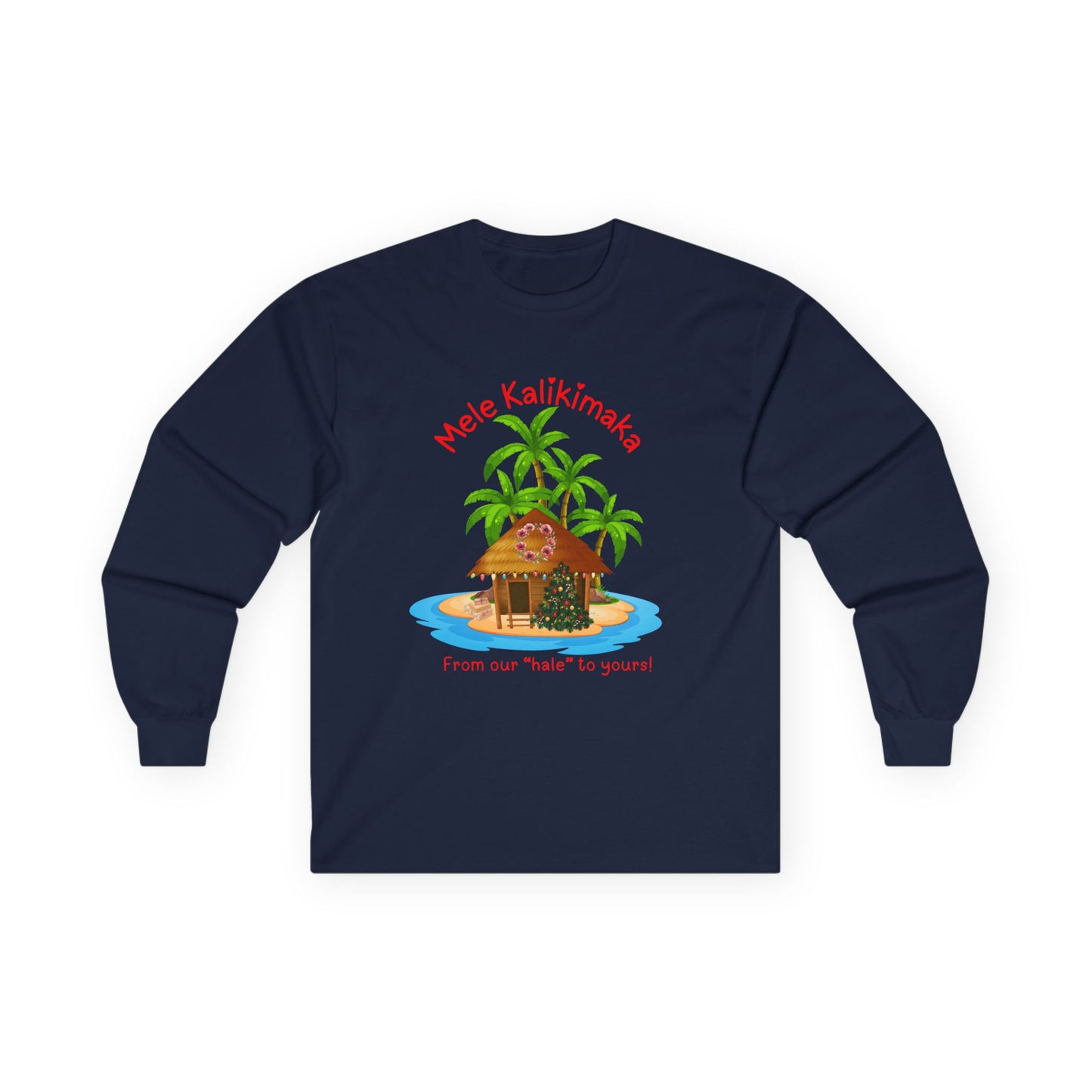 Mele Kalikimaka Tropical Holiday Long Sleeve Tee