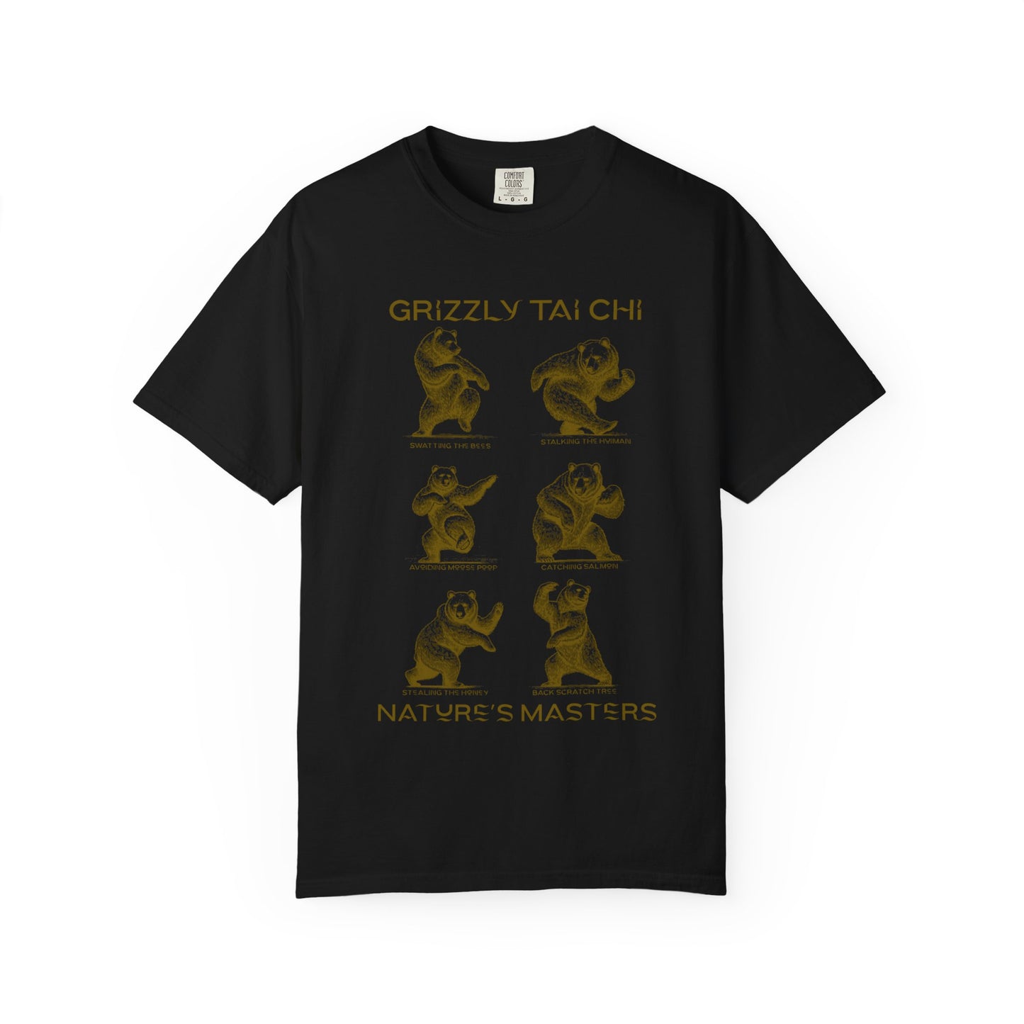 Grizzly Tai Chi Bear T-Shirt — "Nature's Masters" Graphic Tee