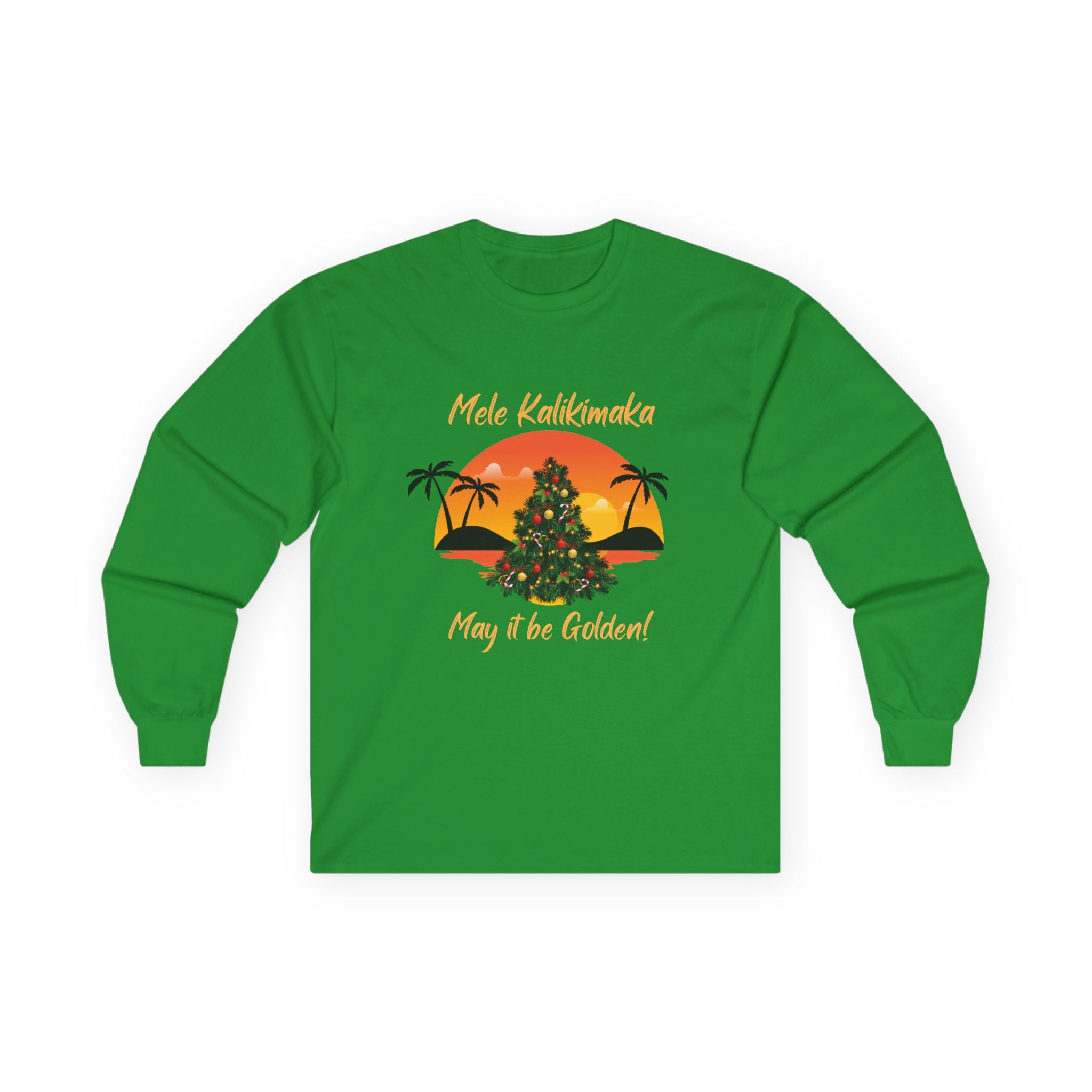Mele Kalikimaka Sunset Christmas Long Sleeve Tee