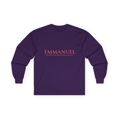 Emmanuel Long Sleeve Tee — Minimal Christian Faith Shirt