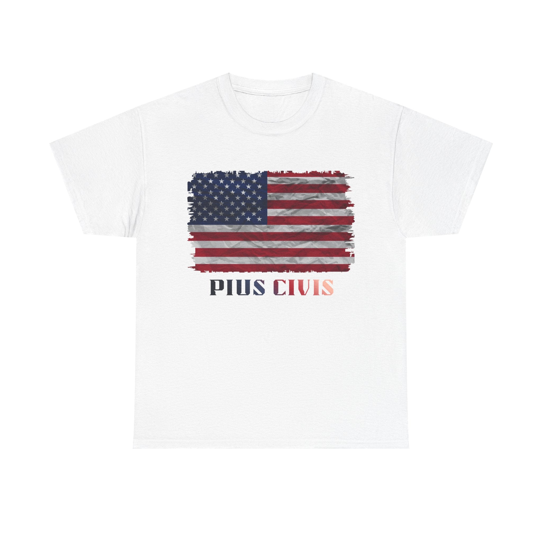 Pius Civis USA Flag - Unisex Heavy Cotton Tee