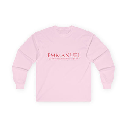 Emmanuel Long Sleeve Tee — Minimal Christian Faith Shirt