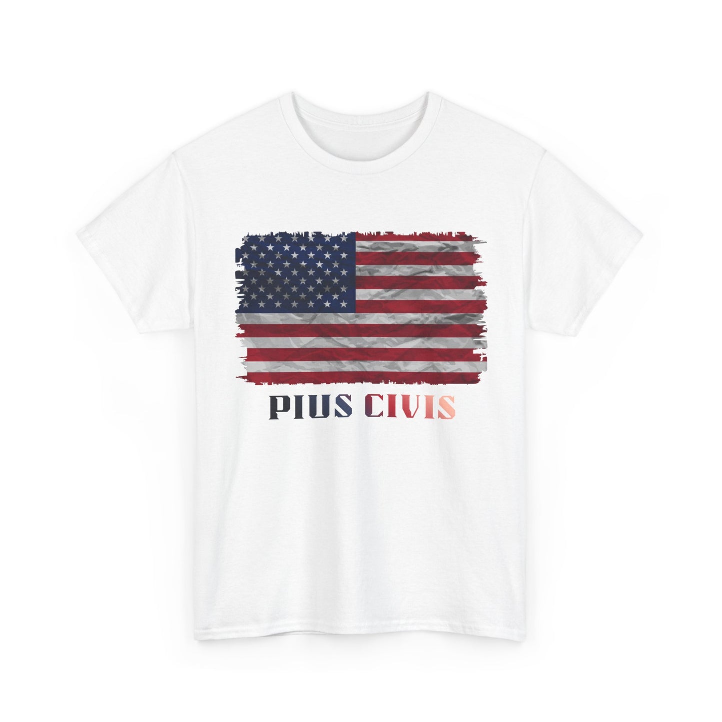 Pius Civis USA Flag - Unisex Heavy Cotton Tee