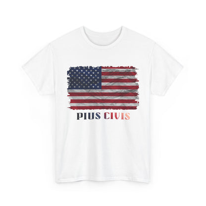 Pius Civis USA Flag - Unisex Heavy Cotton Tee