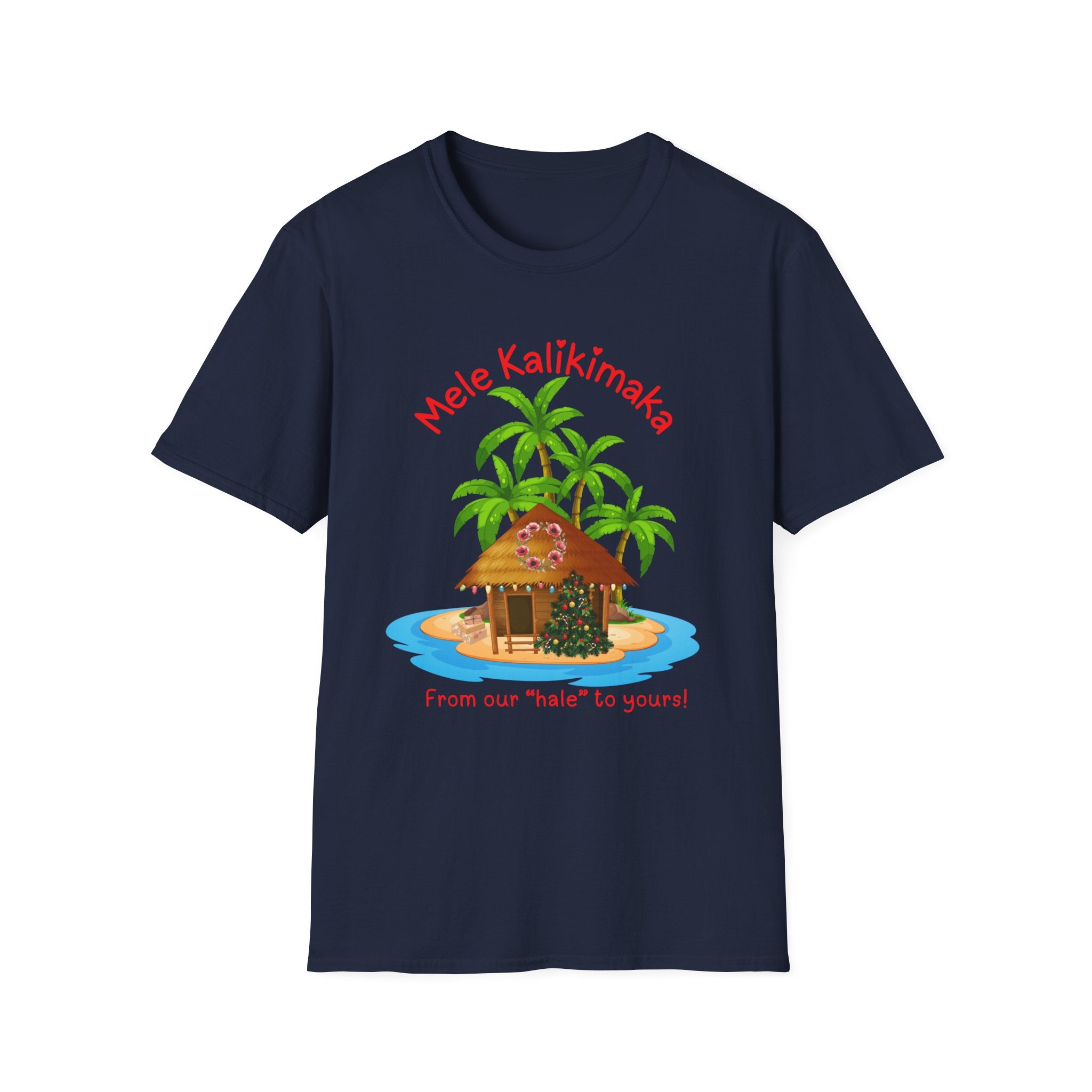 Mele Kalikimaka Island Christmas T-Shirt — Tropical Holiday Cabin Tee