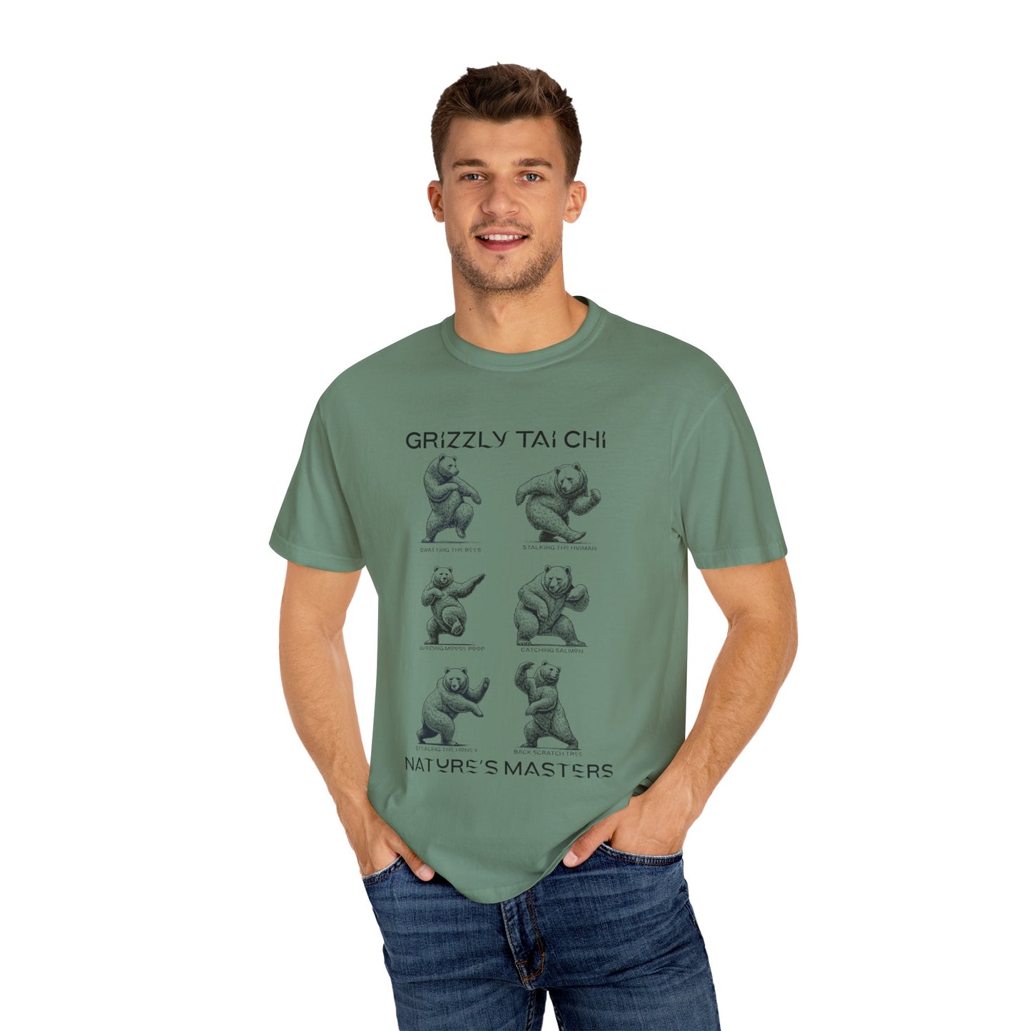 Grizzly Tai Chi Bear T-Shirt — "Nature's Masters" Graphic Tee