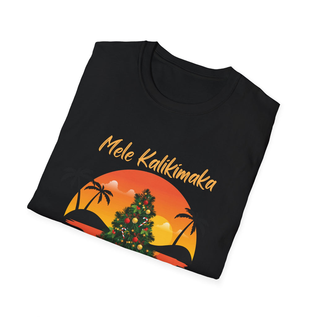 Mele Kalikimaka Christmas T-Shirt — Tropical Sunset Holiday Tee