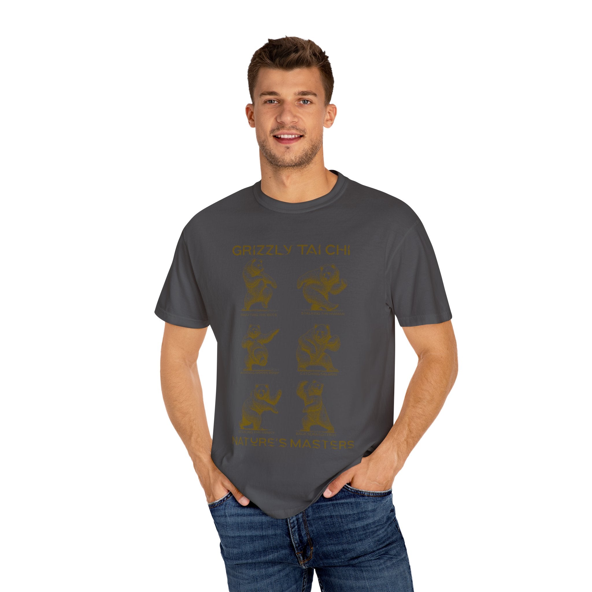 Grizzly Tai Chi Bear T-Shirt — "Nature's Masters" Graphic Tee