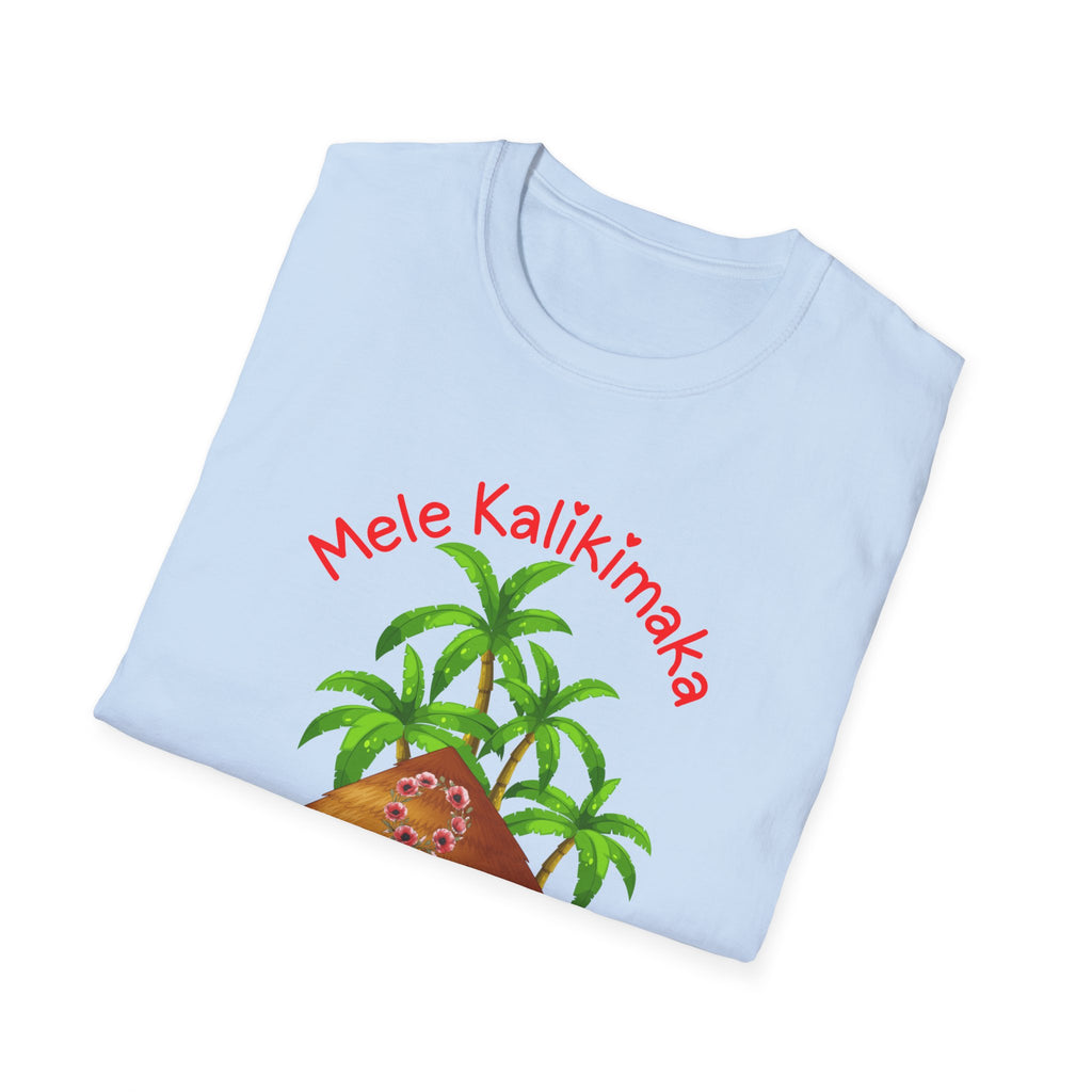 Mele Kalikimaka Island Christmas T-Shirt — Tropical Holiday Cabin Tee