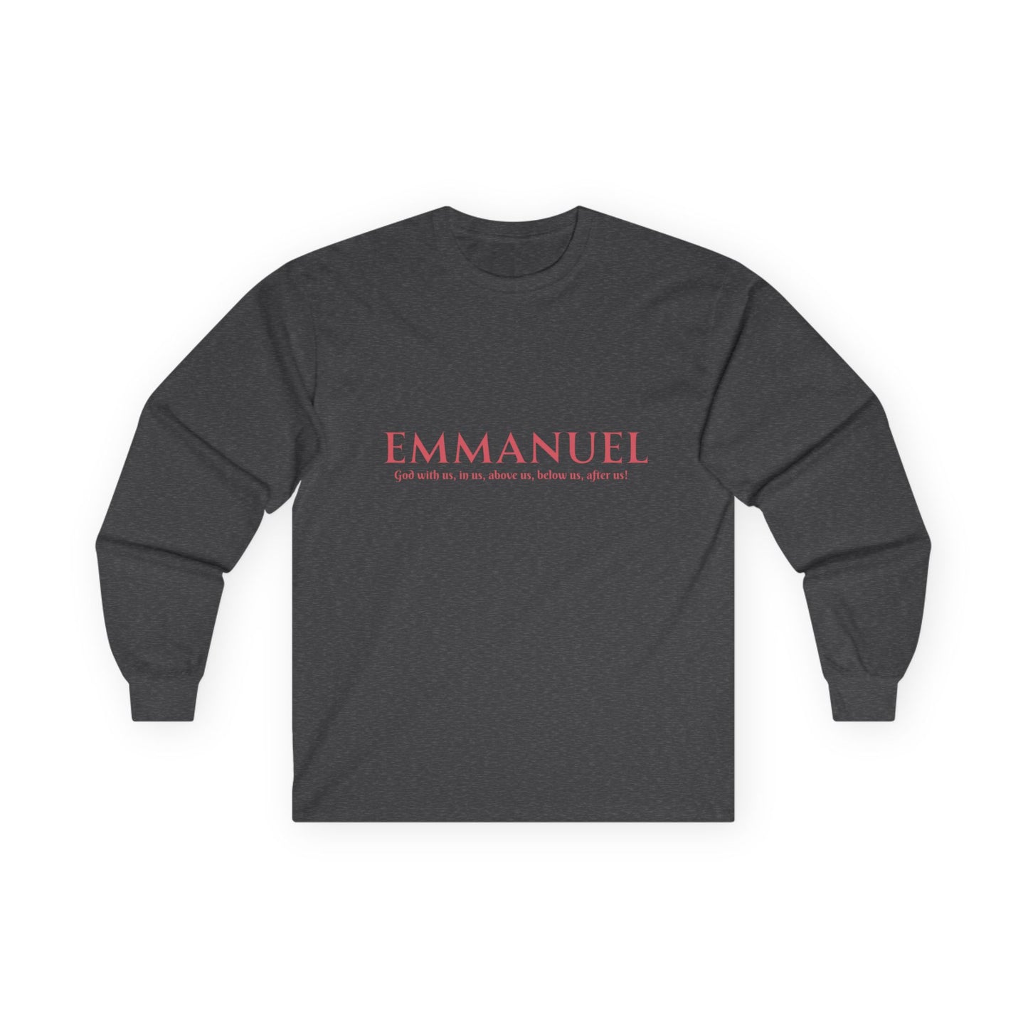 Emmanuel Long Sleeve Tee — Minimal Christian Faith Shirt