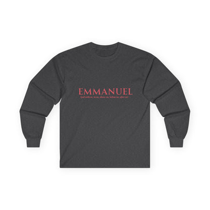Emmanuel Long Sleeve Tee — Minimal Christian Faith Shirt