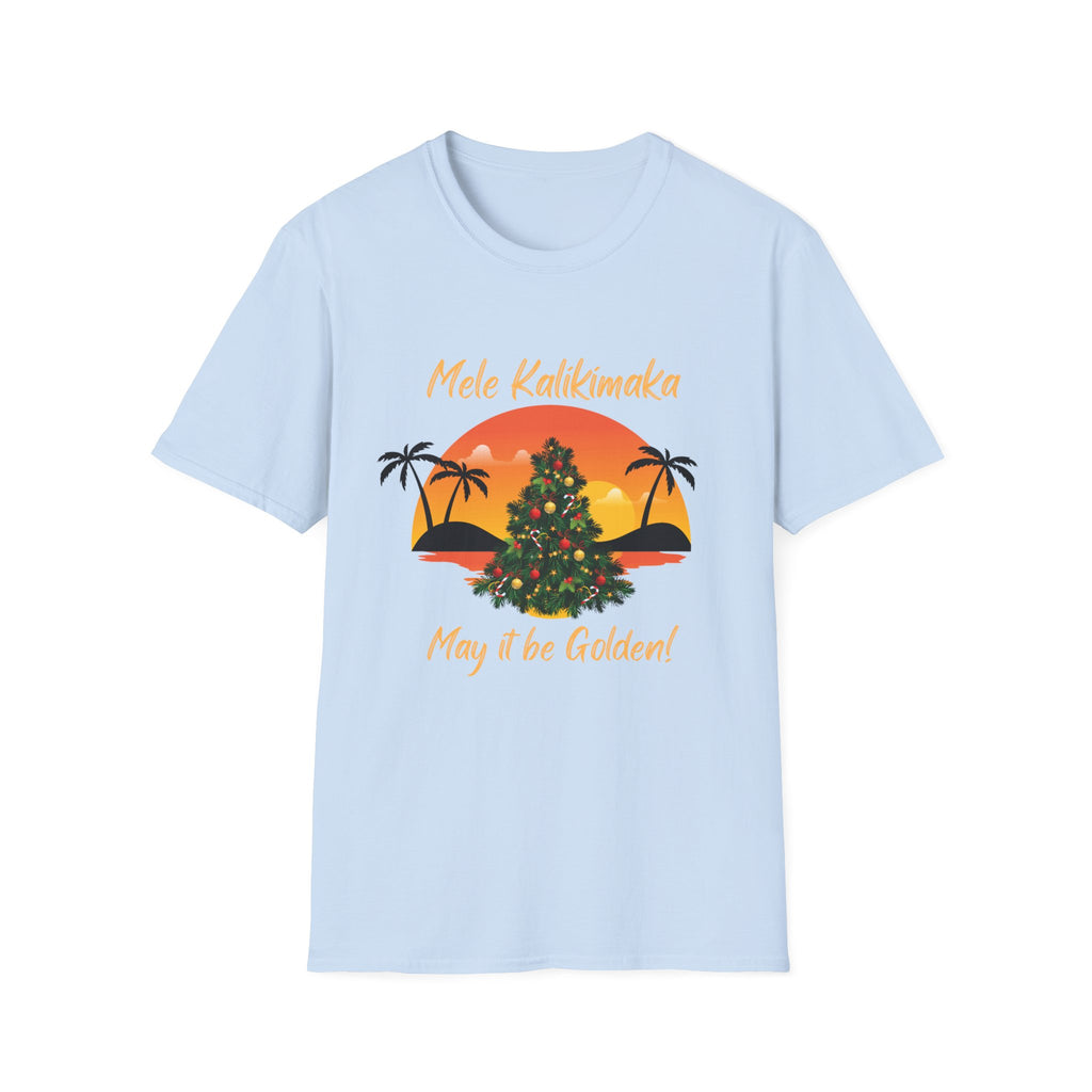 Mele Kalikimaka Christmas T-Shirt — Tropical Sunset Holiday Tee