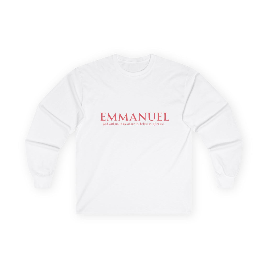 Emmanuel Long Sleeve Tee — Minimal Christian Faith Shirt