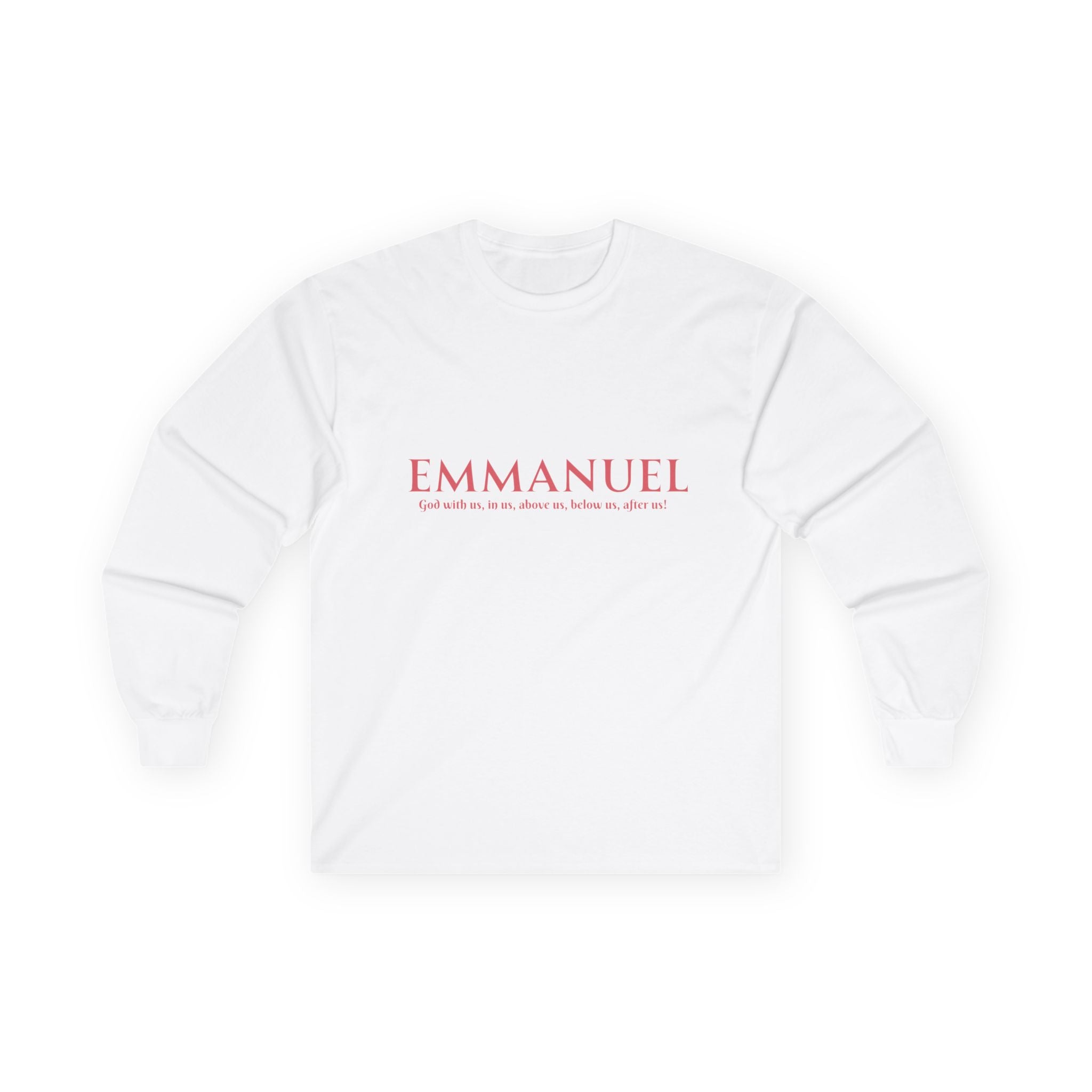 Emmanuel Long Sleeve Tee — Minimal Christian Faith Shirt