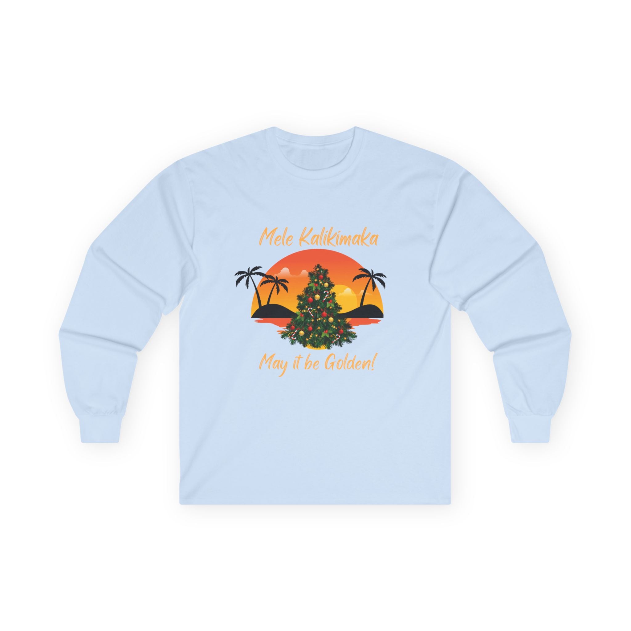 Mele Kalikimaka Sunset Christmas Long Sleeve Tee