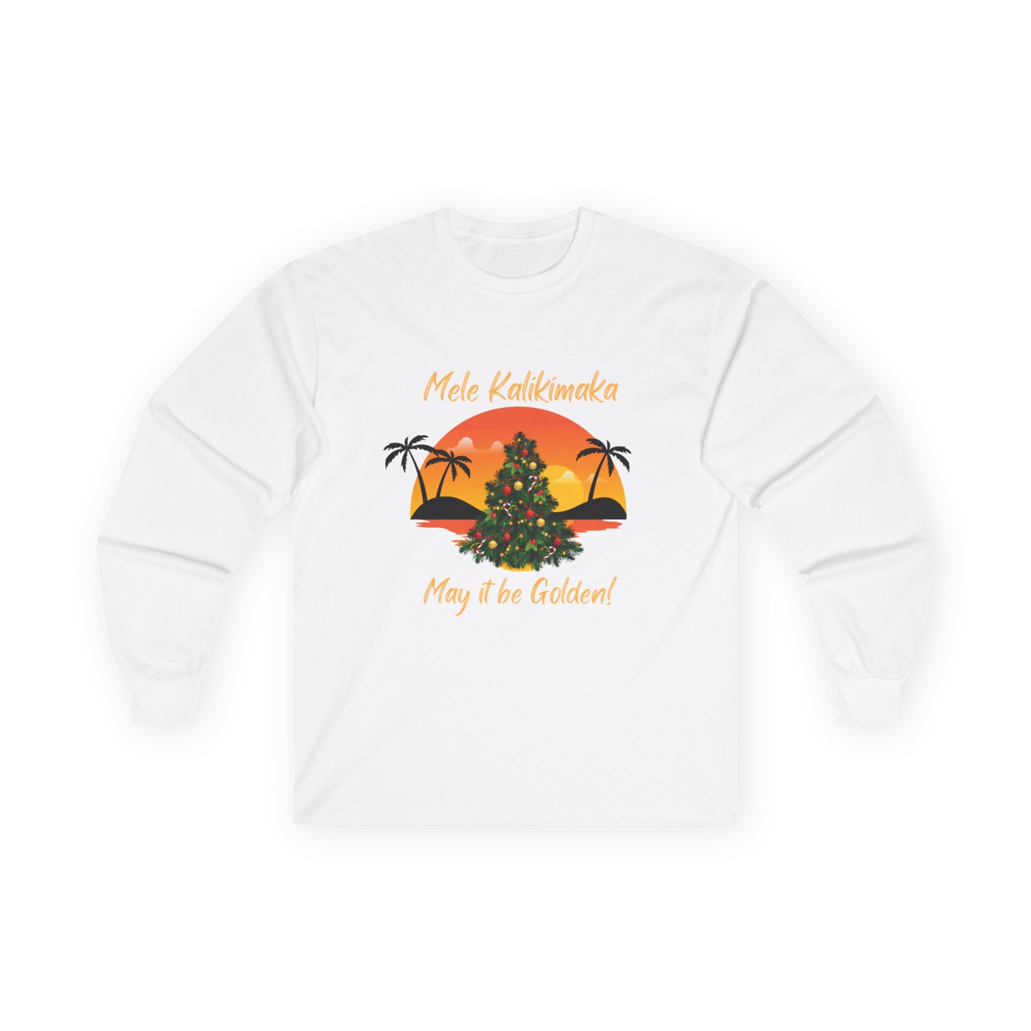 Mele Kalikimaka Sunset Christmas Long Sleeve Tee