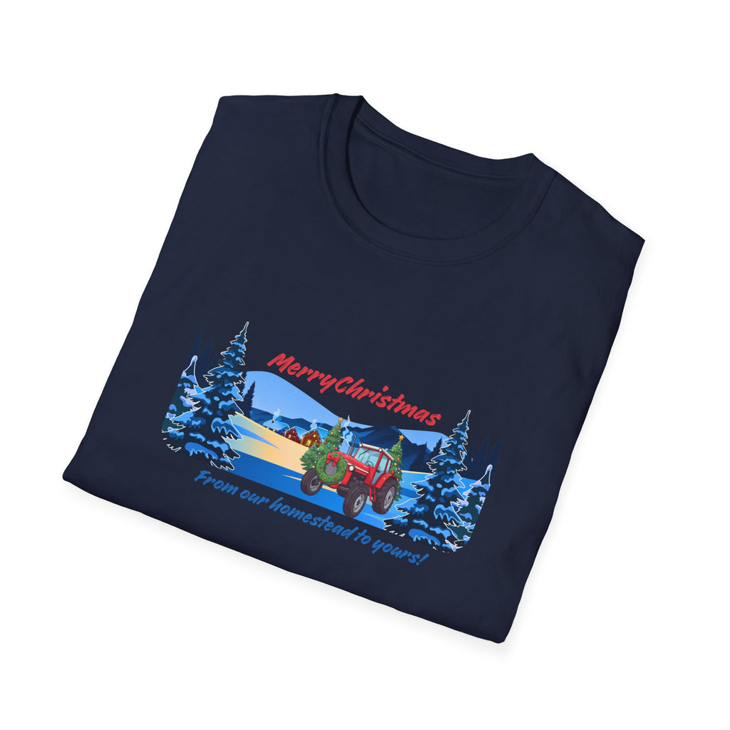 Christmas Camper T-Shirt - "Merry Christmas From Our Houseboat To Yours" Holiday Tee