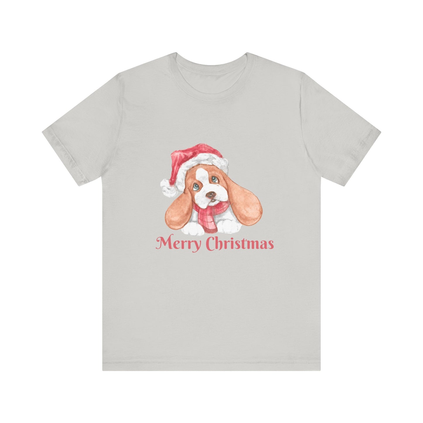 Christmas Puppy T-Shirt — 'Merry Christmas' Cute Dog in Santa Hat