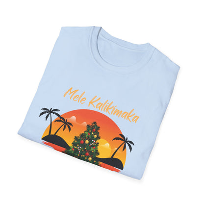 Mele Kalikimaka Christmas T-Shirt — Tropical Sunset Holiday Tee