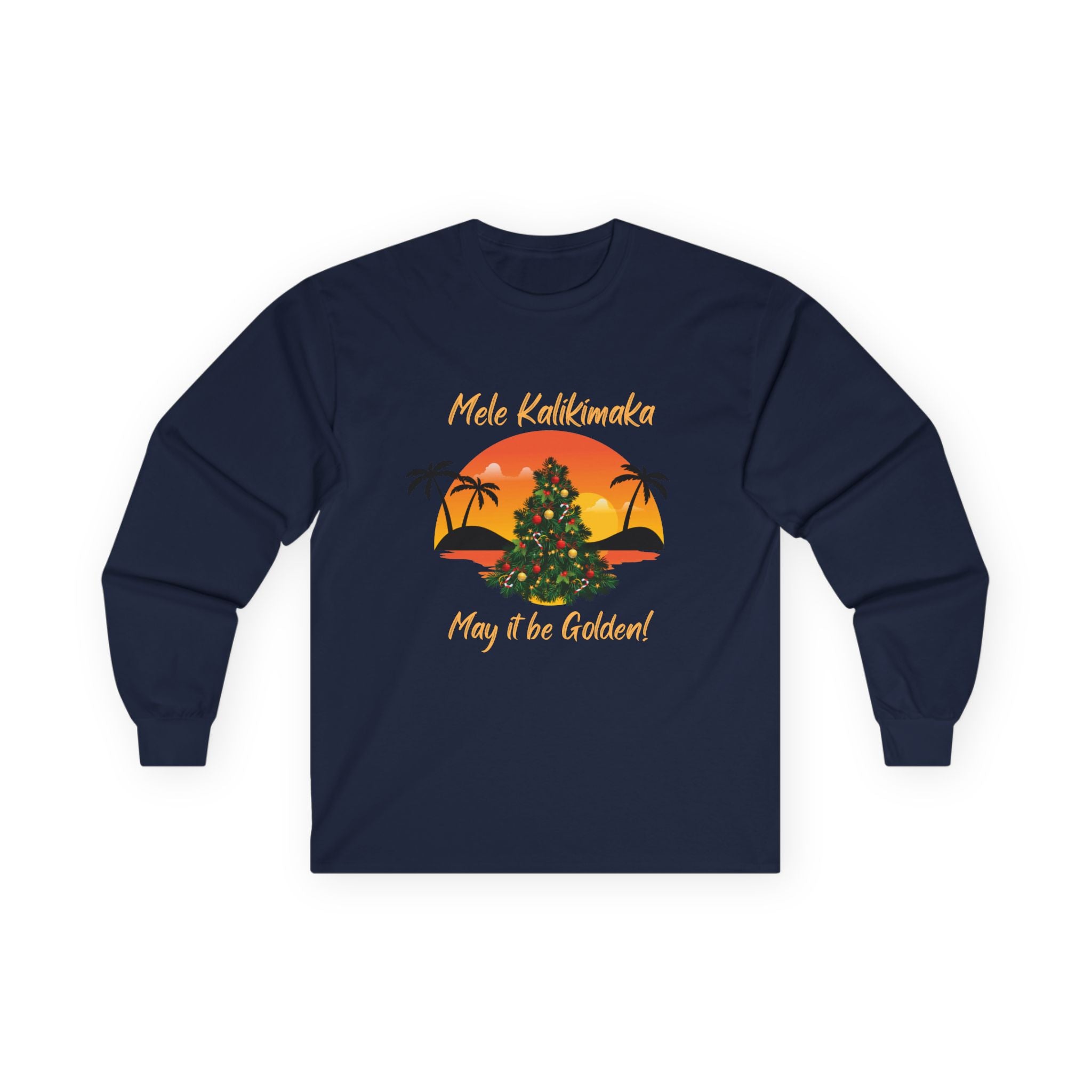 Mele Kalikimaka Sunset Christmas Long Sleeve Tee