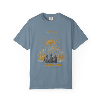 Adventure T-Shirt — "Unplug to Recharge" Mountain Camping Graphic
