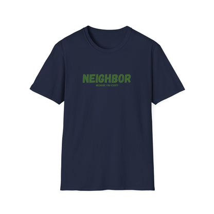 Neighbor Graphic T-Shirt — "Neighbor" Green Vintage Text Tee