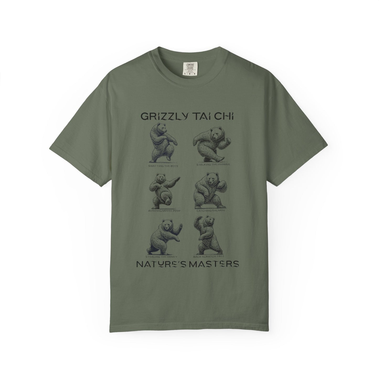 Grizzly Tai Chi Bear T-Shirt — "Nature's Masters" Graphic Tee